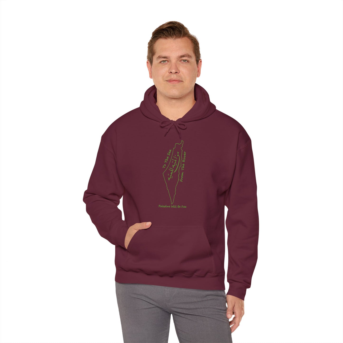 Palestine Will Be Free Map Hoodie - Pro-Palestine Design, Free Palestine Graphic Hoodie, Solidarity Hooded Sweatshirt