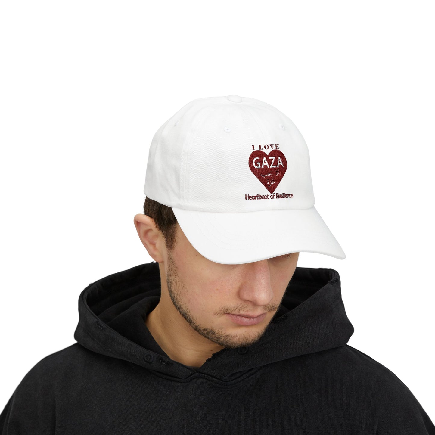 I Love Gaza Classic Dad Cap - Casual Hat, Heartbeat of Resilience Design, Unique Gift, Stylish Accessory, Everyday Wear