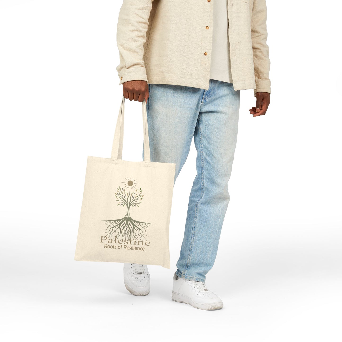 Roots of Resilience Olive Tree, Eco-Friendly Shopping Bag, Reusable Grocery Bag, Activist Gift, Earth Day Gift