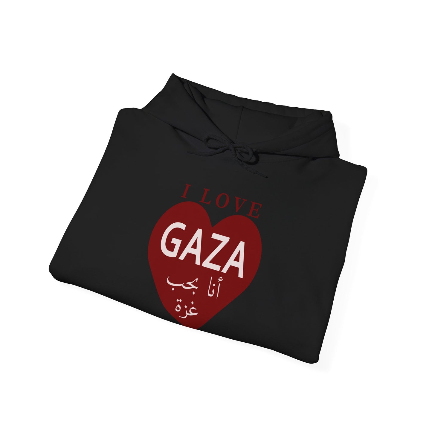 I Love Gaza, Heartbeat of Resilience, Palestine Hoodie - Pro-Palestine Design, Free Palestine Graphic Hoodie, Solidarity Hooded Sweatshirt