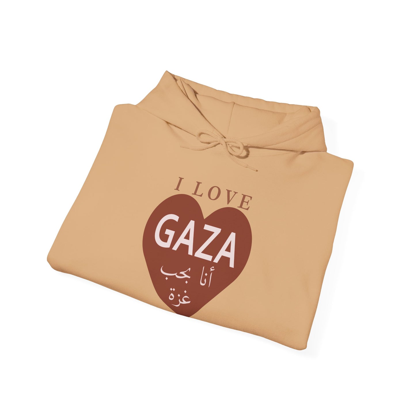 I Love Gaza, Heartbeat of Resilience, Palestine Hoodie - Pro-Palestine Design, Free Palestine Graphic Hoodie, Solidarity Hooded Sweatshirt
