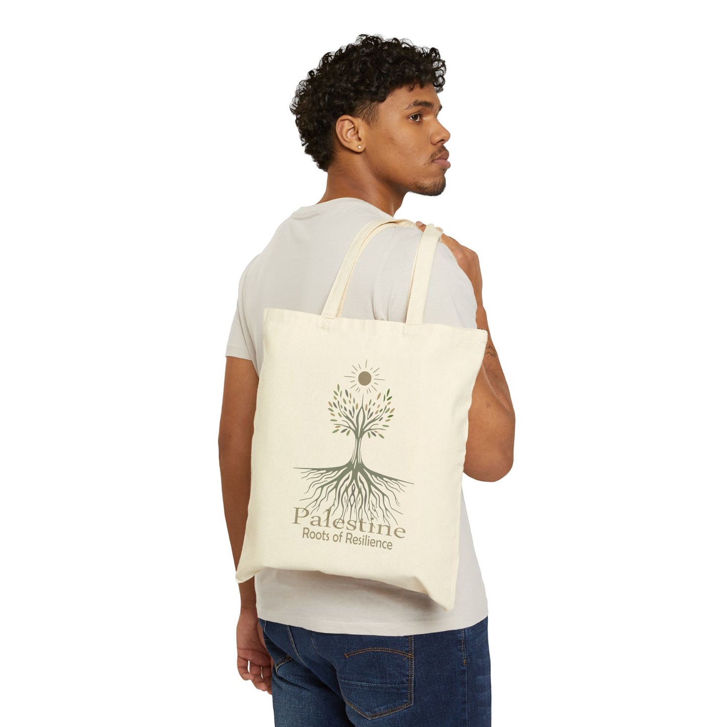 Roots of Resilience Olive Tree, Eco-Friendly Shopping Bag, Reusable Grocery Bag, Activist Gift, Earth Day Gift