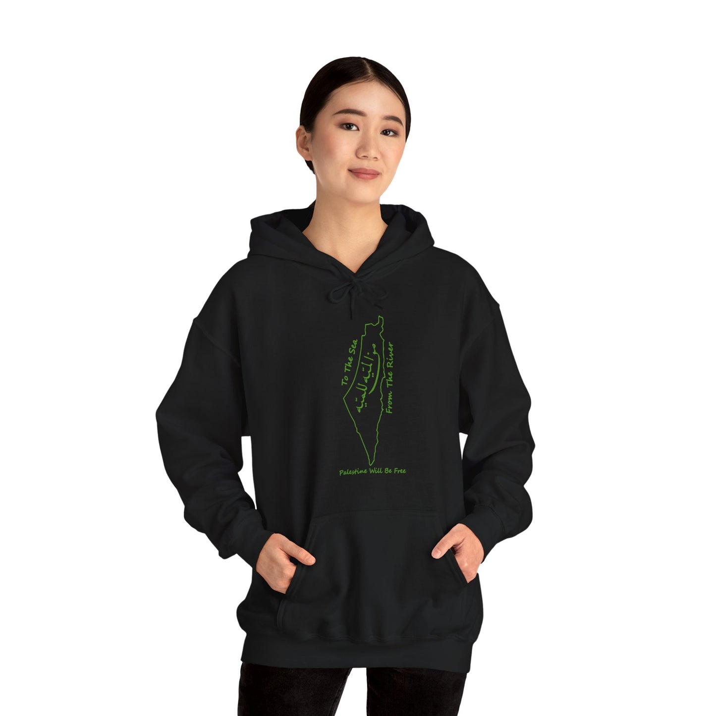 Palestine Will Be Free Map Hoodie - Pro-Palestine Design, Free Palestine Graphic Hoodie, Solidarity Hooded Sweatshirt