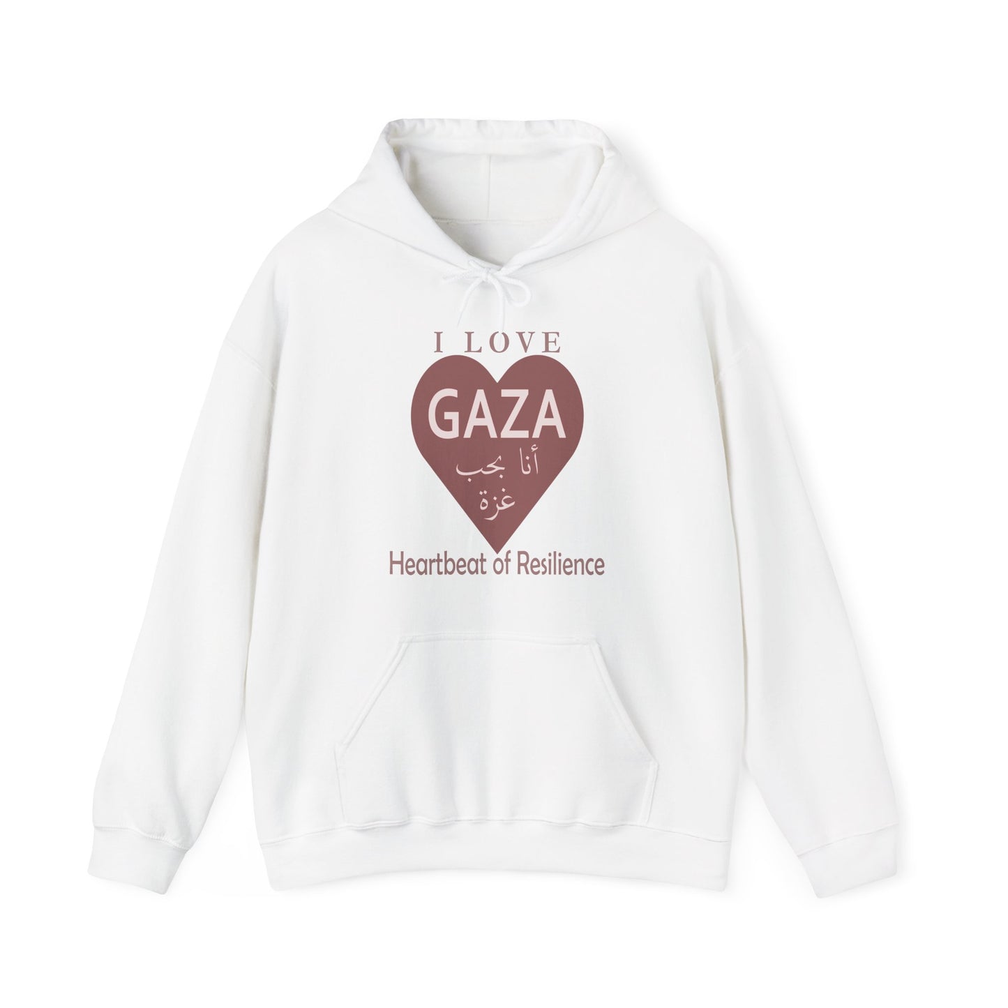 I Love Gaza, Heartbeat of Resilience, Palestine Hoodie - Pro-Palestine Design, Free Palestine Graphic Hoodie, Solidarity Hooded Sweatshirt