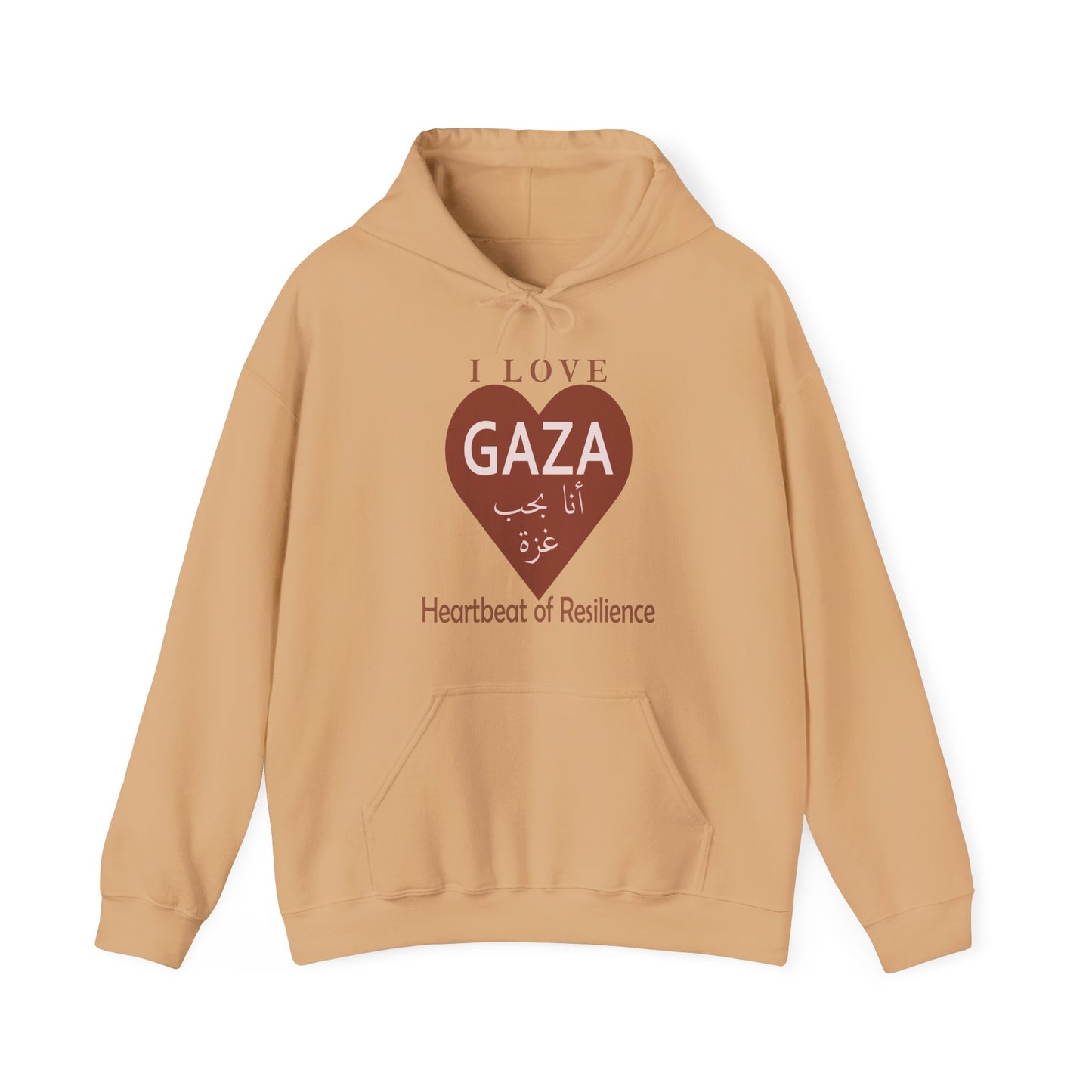 I Love Gaza, Heartbeat of Resilience, Palestine Hoodie - Pro-Palestine Design, Free Palestine Graphic Hoodie, Solidarity Hooded Sweatshirt