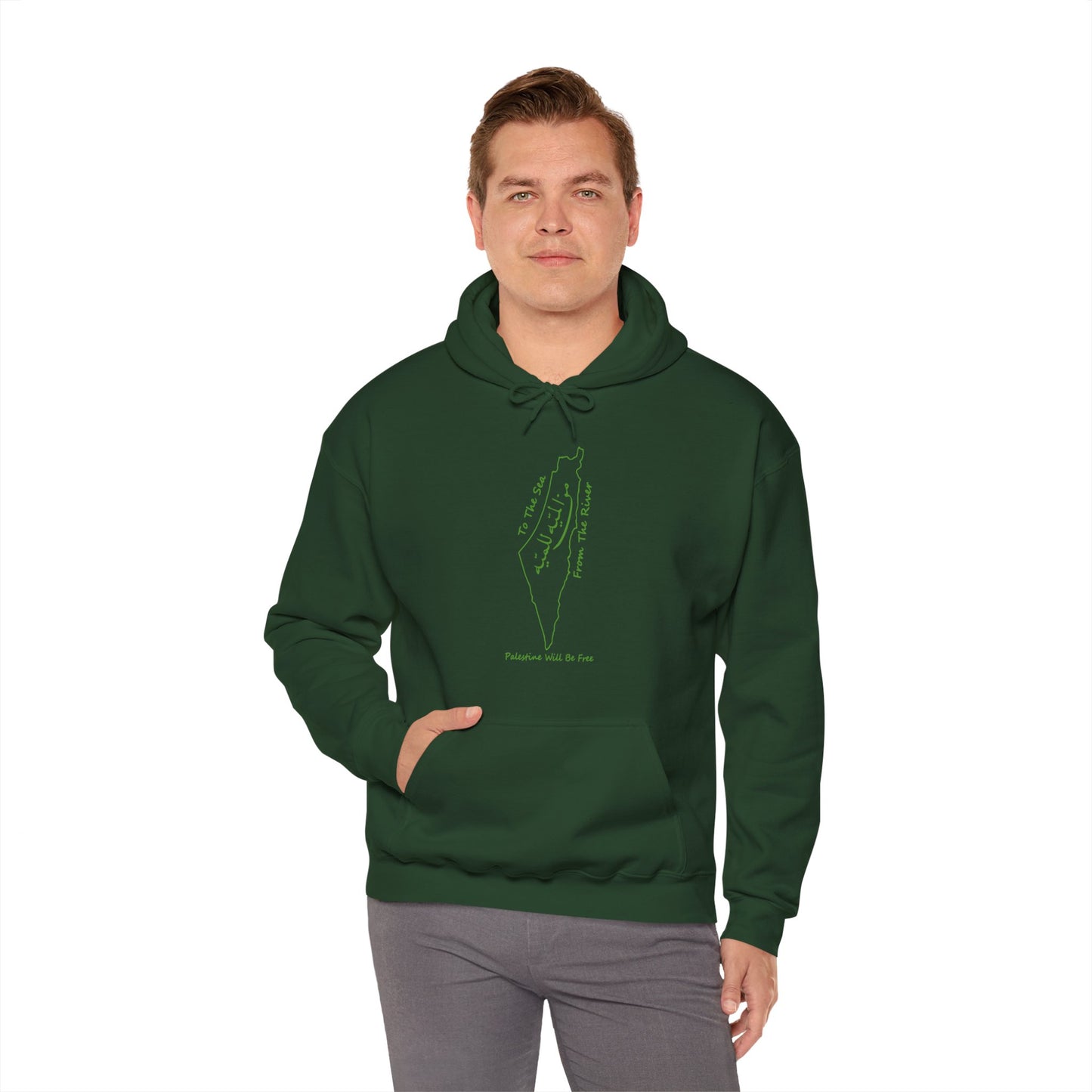 Palestine Will Be Free Map Hoodie - Pro-Palestine Design, Free Palestine Graphic Hoodie, Solidarity Hooded Sweatshirt