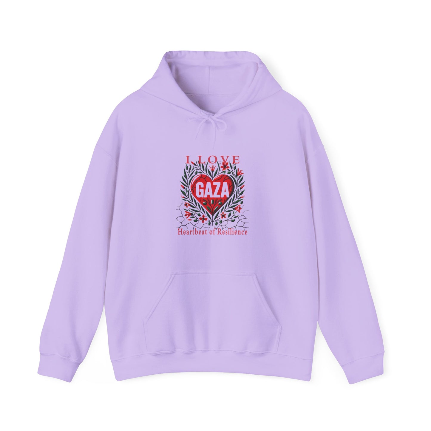 Copy of I Love Gaza, Heartbeat of Resilience, Palestine Hoodie, Free Palestine Hoodie, with Olive Branches, Flowers, and Devastations