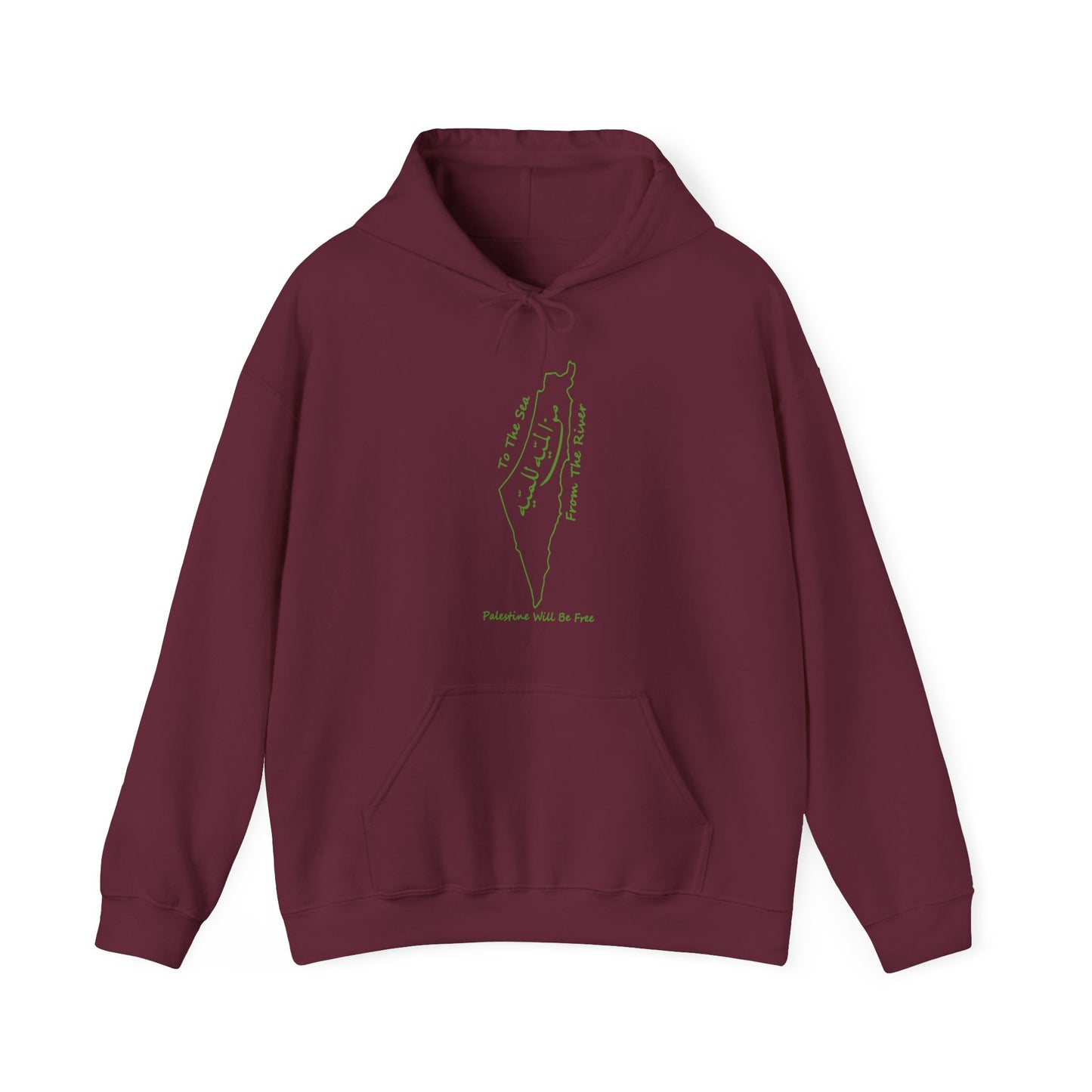 Palestine Will Be Free Map Hoodie - Pro-Palestine Design, Free Palestine Graphic Hoodie, Solidarity Hooded Sweatshirt