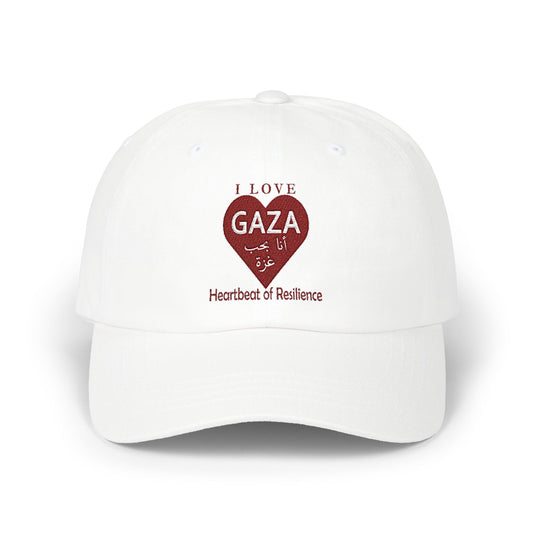 I Love Gaza Classic Dad Cap - Casual Hat, Heartbeat of Resilience Design, Unique Gift, Stylish Accessory, Everyday Wear
